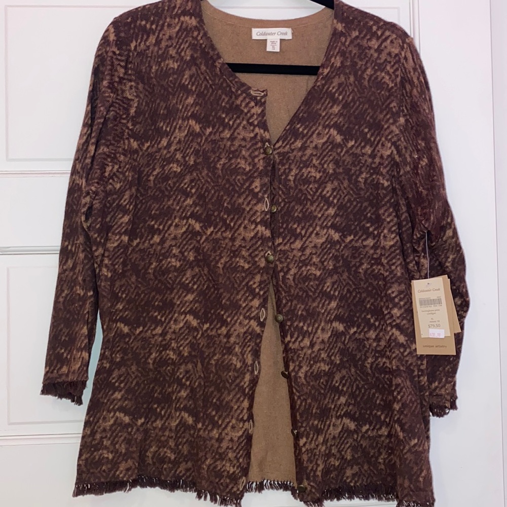 Herringbone print cardigan